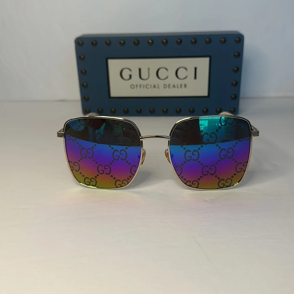 Authentic New - GUCCI Multicolor Square Ladies Sunglasses GG0802S 004 57